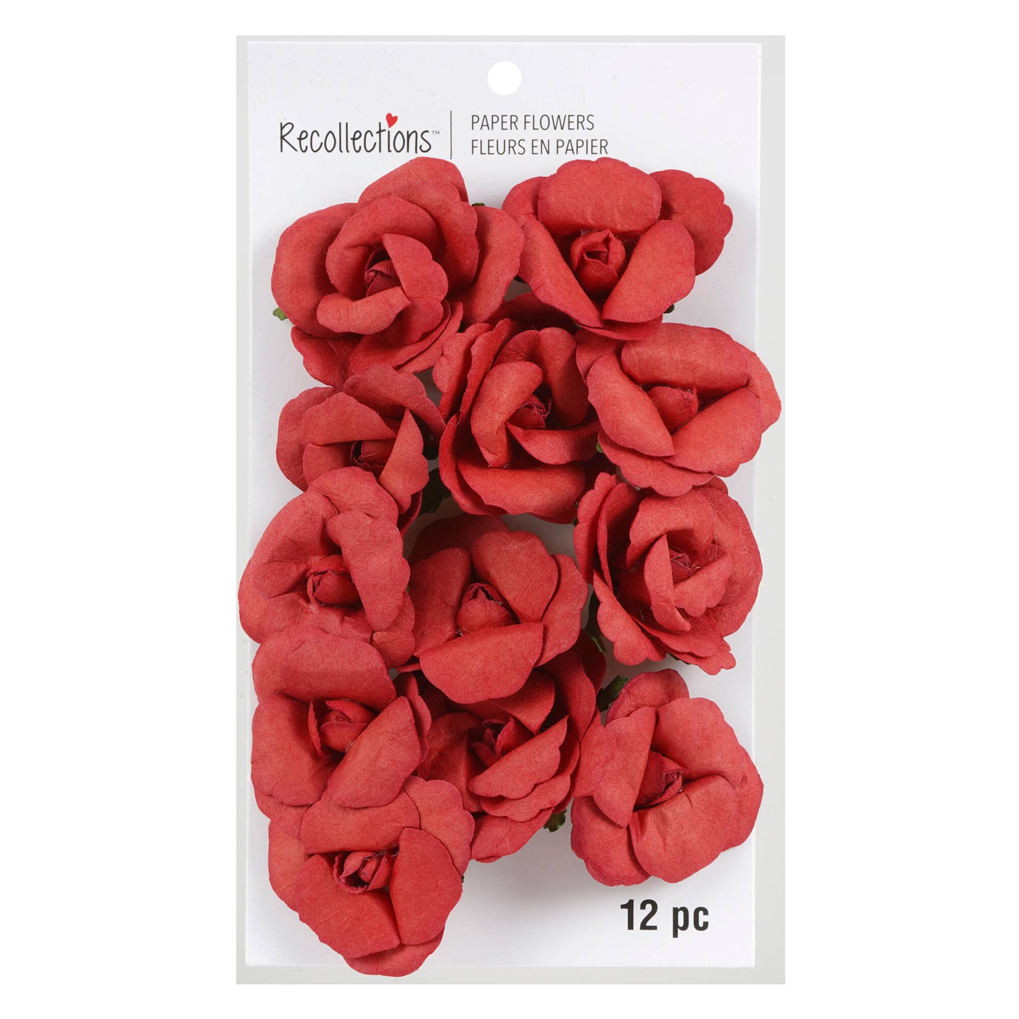 Red Paper Roses by Recollections™, 12ct.